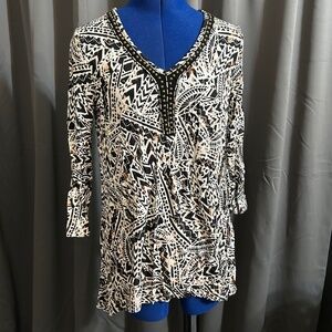 Dress Barn jersey casual dress top with beading